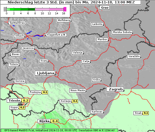 Niederschlag, 18. 11. 2024