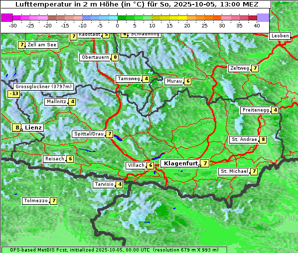 Temperatur, 5. 10. 2025