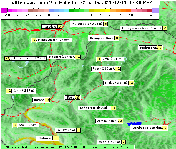 Temperatur, 16. 12. 2025