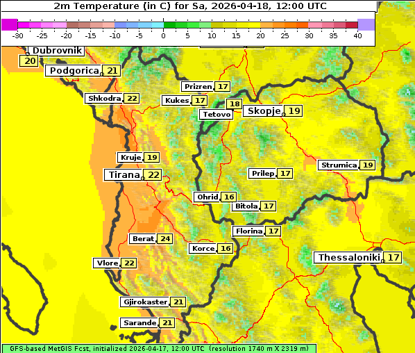Temperatur, 18. 4. 2026