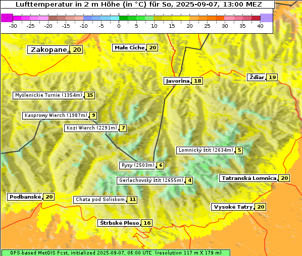 Temperatur, 7. 9. 2025