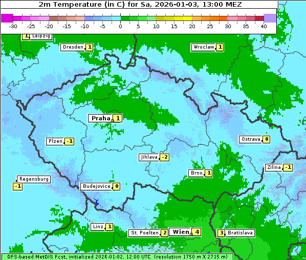 Temperatur, 3. 1. 2026