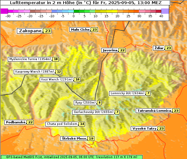 Temperatur, 5. 9. 2025