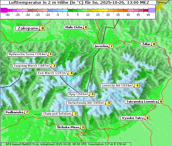 Temperatur, 26. 10. 2025