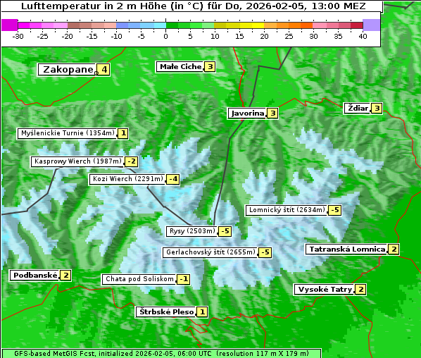 Temperatur, 5. 2. 2026