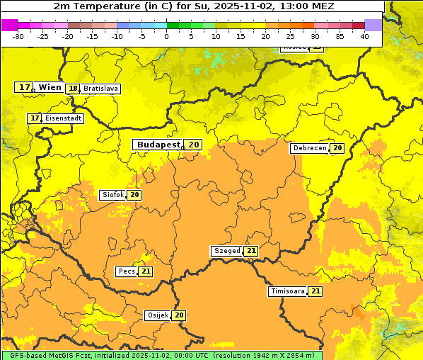 Temperatur, 2. 11. 2025
