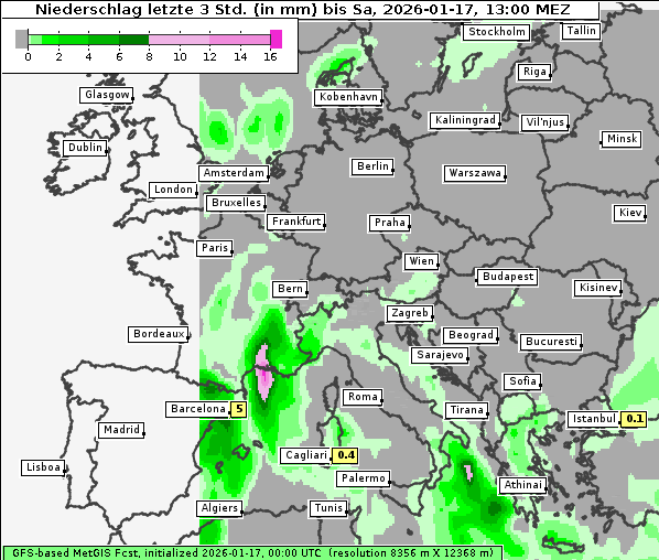 Niederschlag, 17. 1. 2026