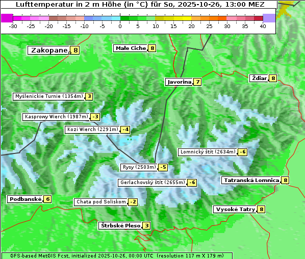 Temperatur, 26. 10. 2025