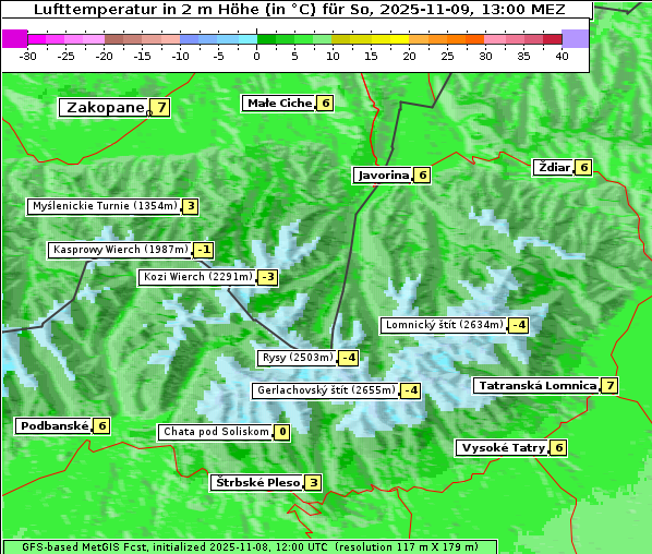Temperatur, 9. 11. 2025