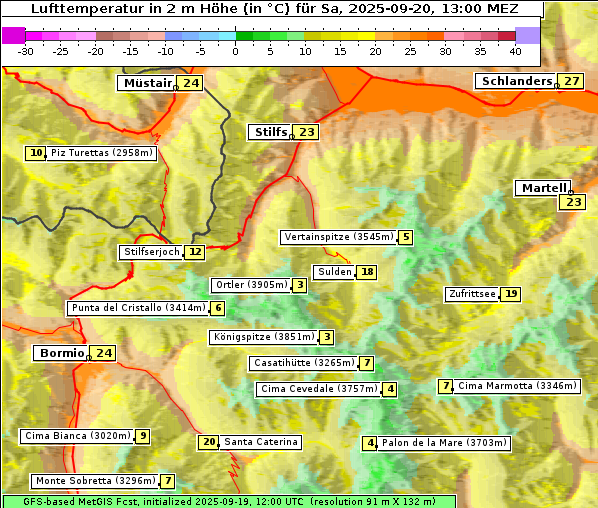 Temperatur, 20. 9. 2025
