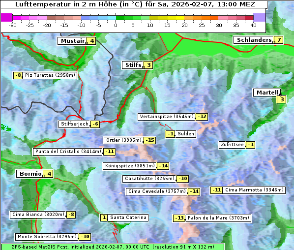 Temperatur, 7. 2. 2026