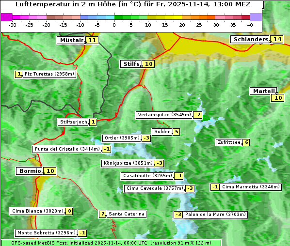 Temperatur, 14. 11. 2025