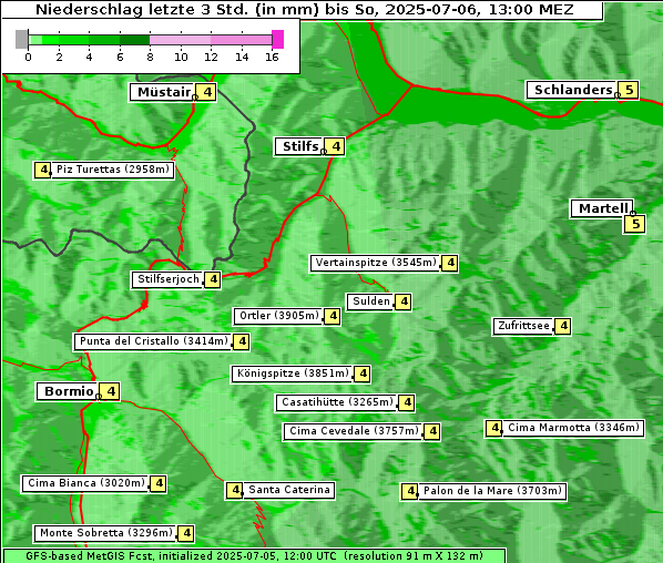Niederschlag, 6. 7. 2025