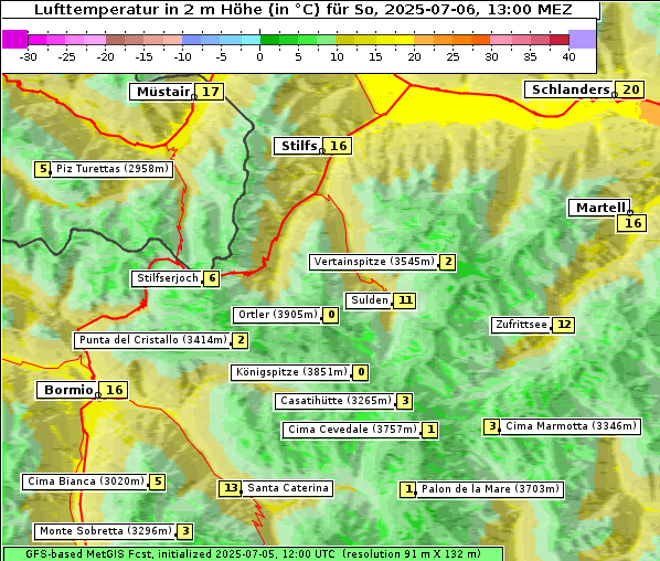Temperatur, 6. 7. 2025