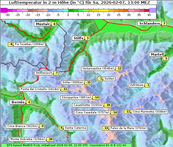 Temperatur, 7. 2. 2026