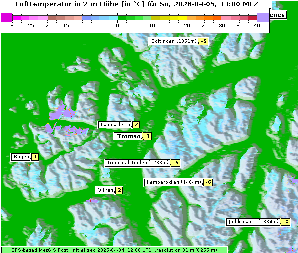 Temperatur, 5. 4. 2026