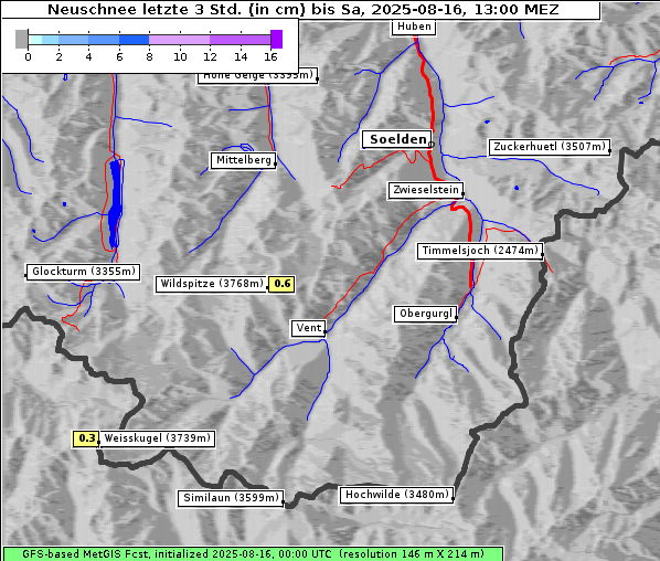 Neuschnee, 16. 8. 2025