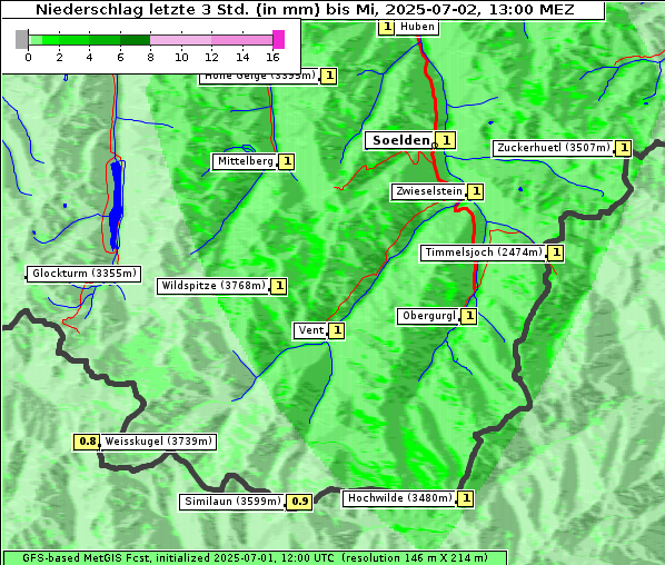 Niederschlag, 2. 7. 2025