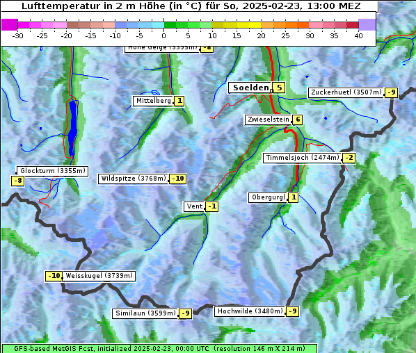 Temperatur, 23. 2. 2025