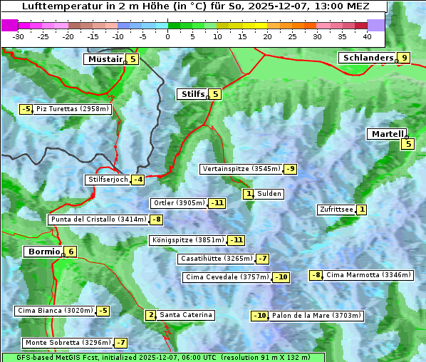 Temperatur, 7. 12. 2025