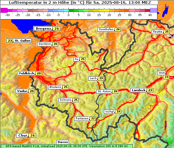 Temperatur, 16. 8. 2025