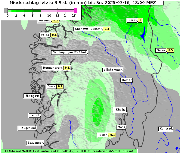 Niederschlag, 16. 3. 2025