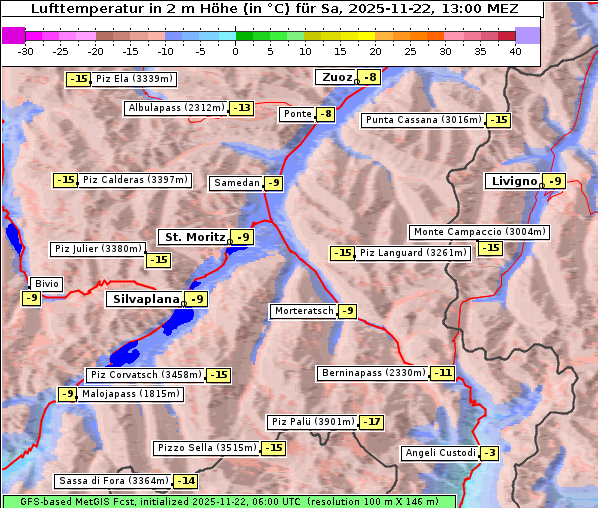 Temperatur, 22. 11. 2025