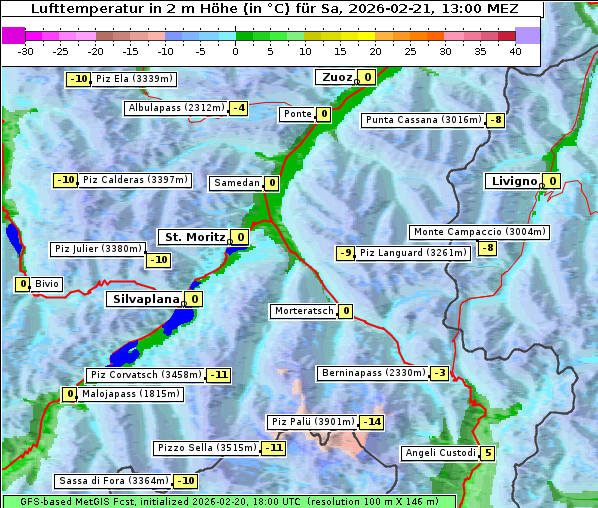 Temperatur, 21. 2. 2026