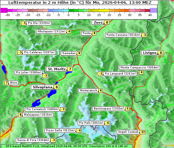 Temperatur, 6. 4. 2026
