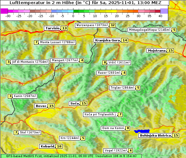 Temperatur, 1. 11. 2025