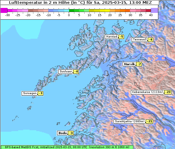 Temperatur, 15. 3. 2025