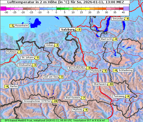 Temperatur, 11. 1. 2026