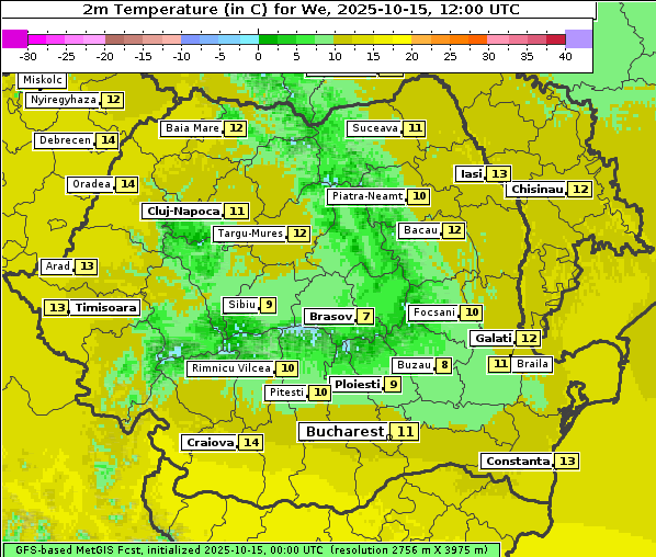Temperatur, 15. 10. 2025