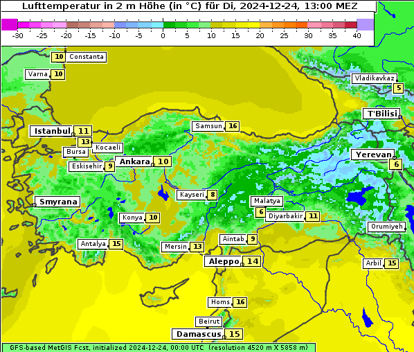 Temperatur, 24. 12. 2024