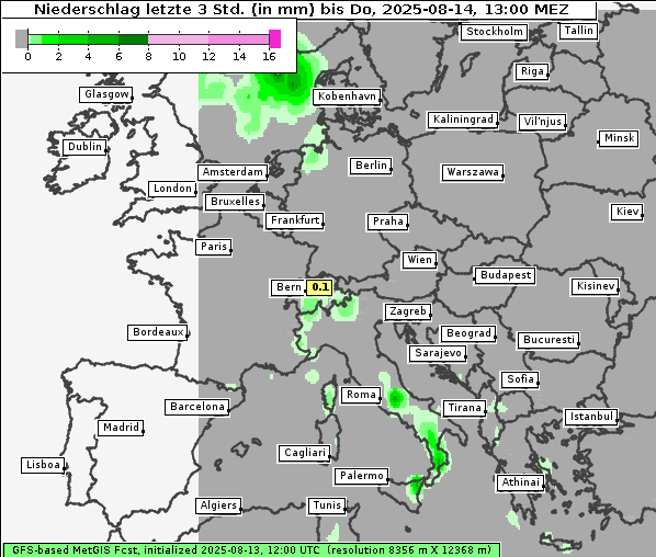 Niederschlag, 14. 8. 2025