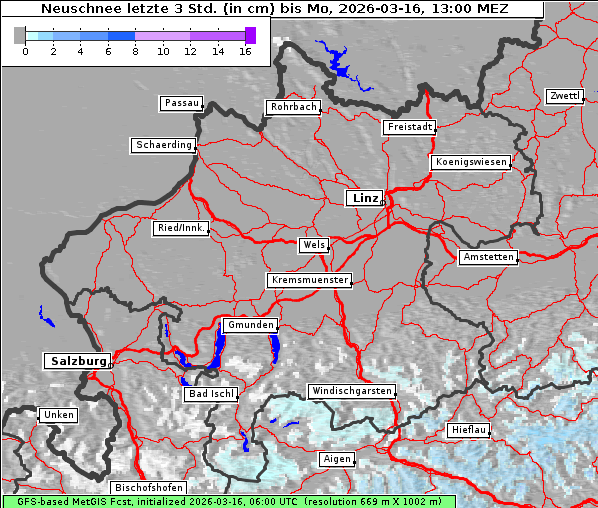 Neuschnee, 16. 3. 2026