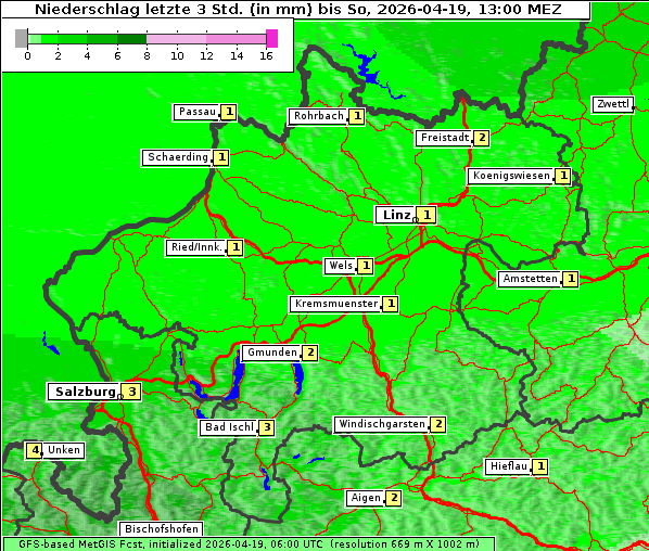Niederschlag, 19. 4. 2026