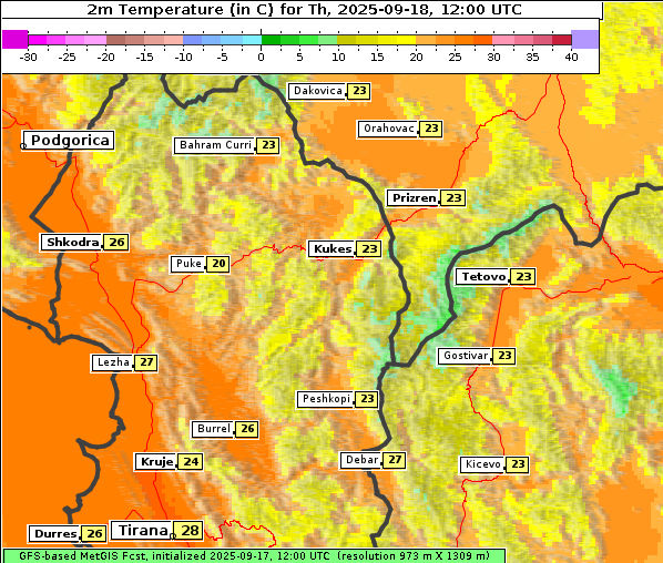 Temperatur, 18. 9. 2025