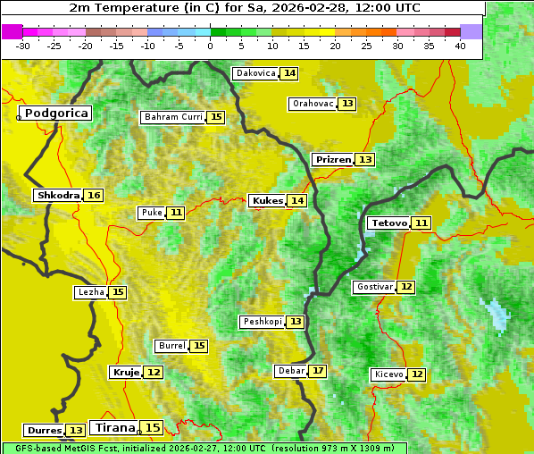 Temperatur, 28. 2. 2026