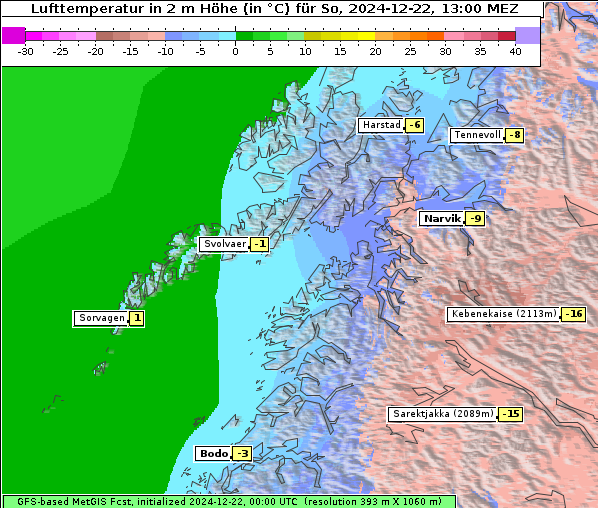 Temperatur, 22. 12. 2024