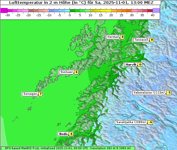 Temperatur, 1. 11. 2025