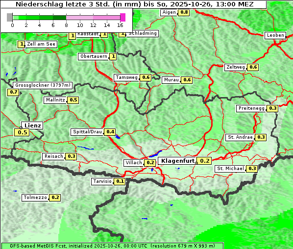 Niederschlag, 26. 10. 2025