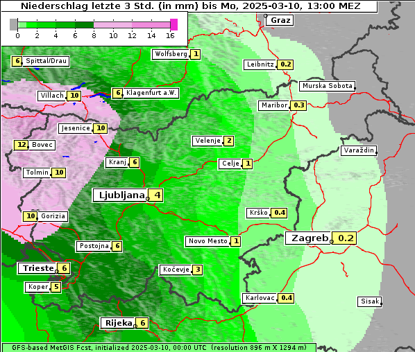 Niederschlag, 10. 3. 2025