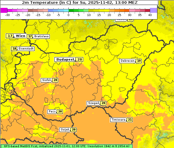 Temperatur, 2. 11. 2025