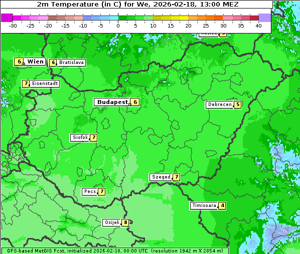 Temperatur, 18. 2. 2026