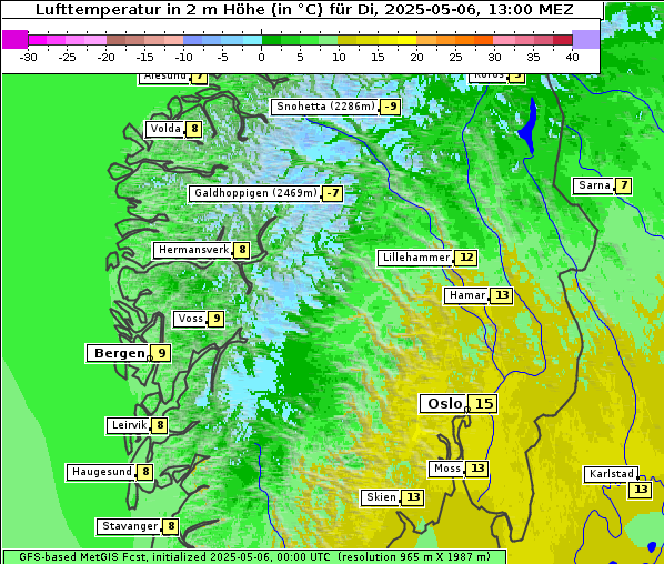 Temperatur, 6. 5. 2025