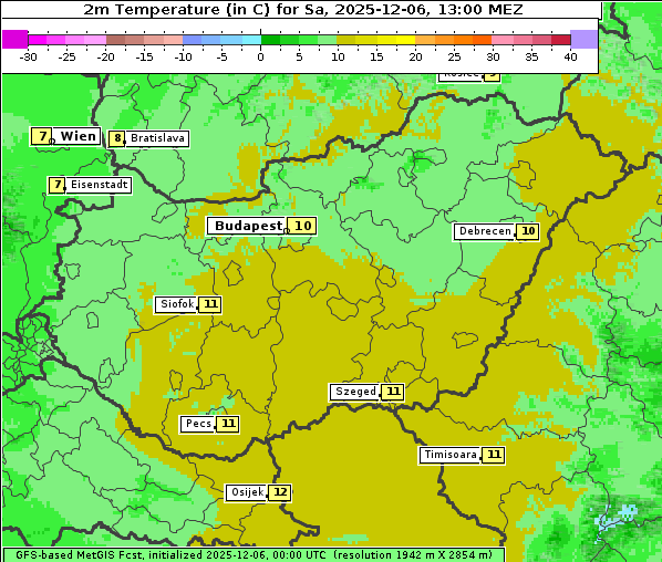 Temperatur, 6. 12. 2025