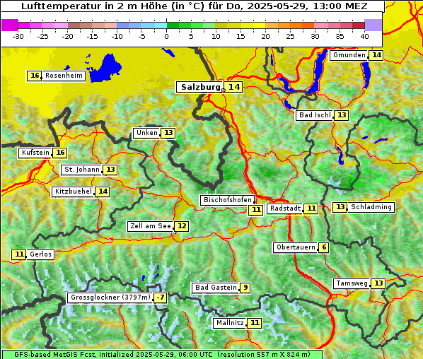 Temperatur, 29. 5. 2025
