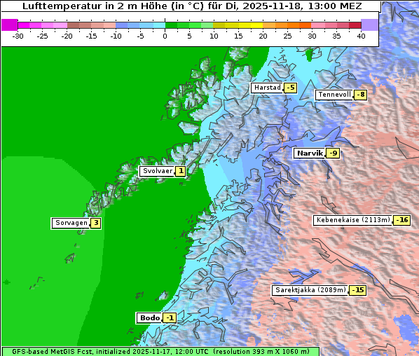 Temperatur, 18. 11. 2025