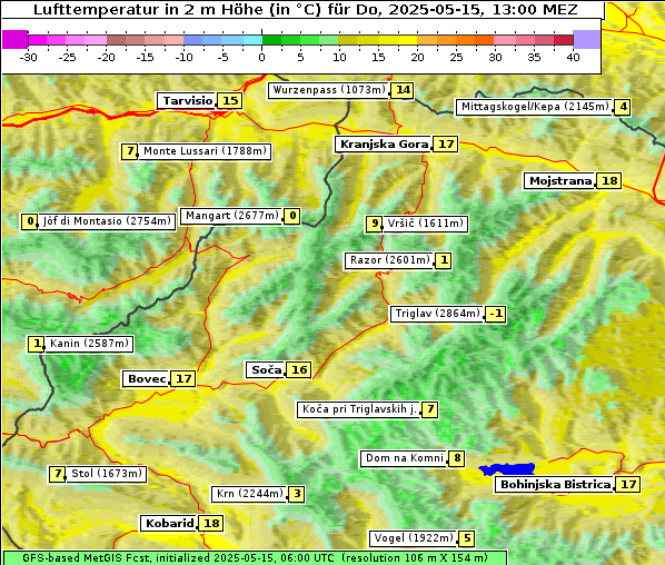 Temperatur, 15. 5. 2025